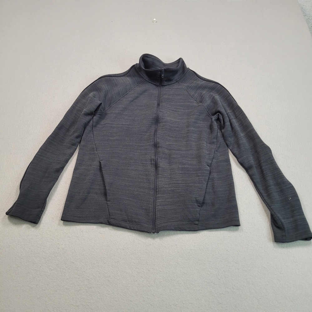 Under Armour Womens Gray Fleece Full Zip Mock Neck Track Jacket Small